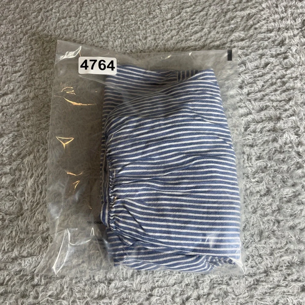 Old Navy Girls Blue White Striped Tiered Maxi Dress Size L 10-12 Cotton Rayon